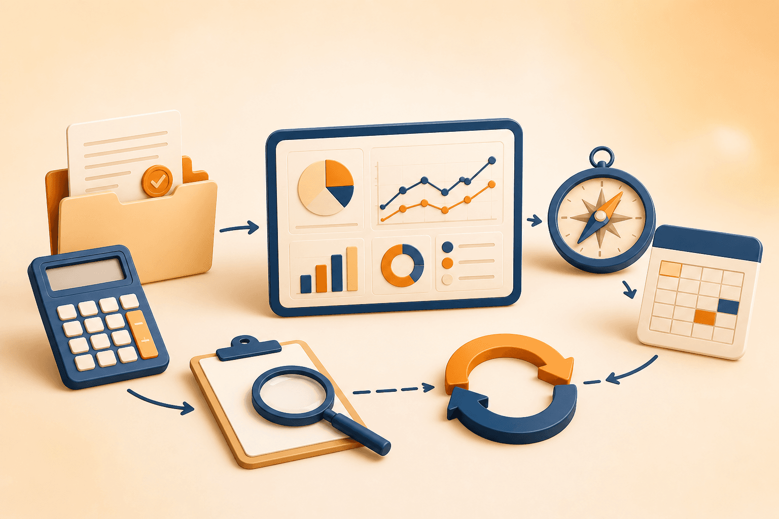 Educational visual guide for Using AMFI data: factsheets, calculators, portfolio tracking, goal planning, and evidence-based review tools